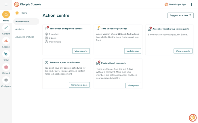 Action Centre Console 1