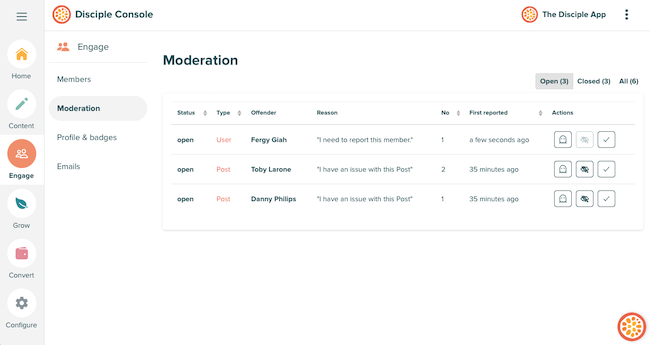 Moderation Page