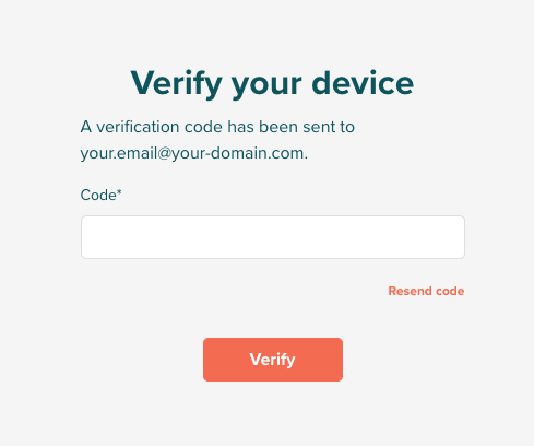 Receive a code for two-factor authentication